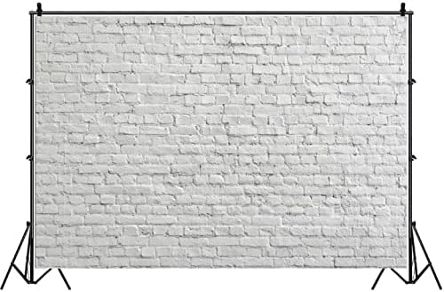 כפרי לבן לבנים קיר רקע, ייל 12 על 8 רגל ויניל לבנים עם רצפת עץ תמונה רקע צילום יילוד מסיבת יום הולדת