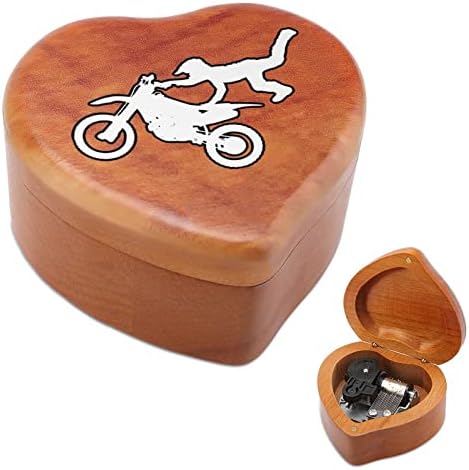 אופניים מוטוקרוס אופניים קופסא מוזיקת ​​עץ וינטג 'מתנה קופסא מוזיקלית לחג המולד יום הולדת