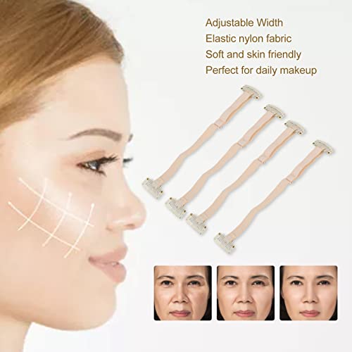 מתיחת הפנים להקות עם קליפים 4 יחידות נשים מתכוונן גומייה פנים הרמת מתיחת רצועת פנים הרמת תיקון עבור שיער