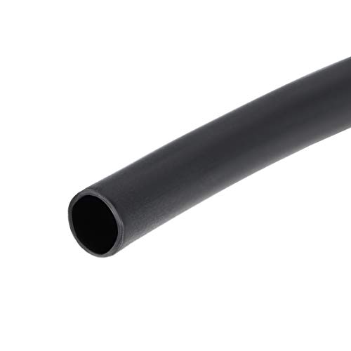 צינורות מכווץ חום uxcell, 1/8 אינץ '7.4 ממ רוחב שטוח 3: 1 יחס צינור צינור שרוול כבל 10ft - שחור