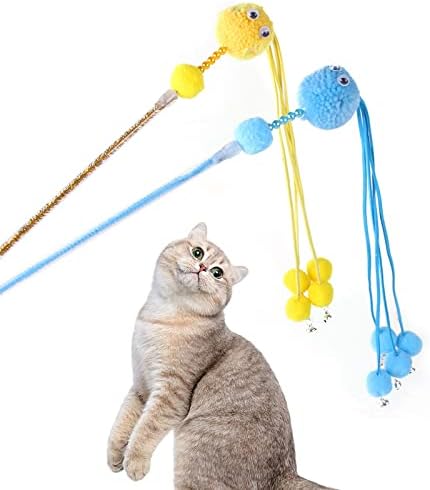 פעמון הכדור מקניט את מקל החתול החתול הפיתרון האינטראקטיבי שעמום חיית מחמד חתול ציצית גלגל חתול צעצוע אינטראקטיבי