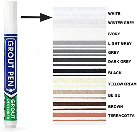 סמן צבע אריחי עט גרוט: חבילה לבנה 1 וחפיסה 2 עם טיפים נוספים - צבע דיס אטום למים עט אטם לחידוש,