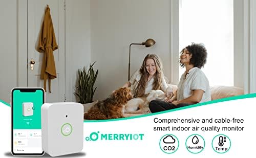 Merryiot Air איכותי CO2, חיישן CO2 של Trant Wireless Smart CO2 עובד עם מדרכה של אמזון ועוד פרוטוקולים