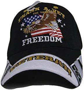 סחר רוחות תודה וטרינר שלך חופש ותיק נשר דגל שחור רקום כדור כובע כובע