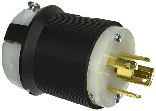 Hubbell HBL3521C תקע נעילה, 20 אמפר, 250V/10 אמפר, 600 וולט, 4 מוט, 5 חוט