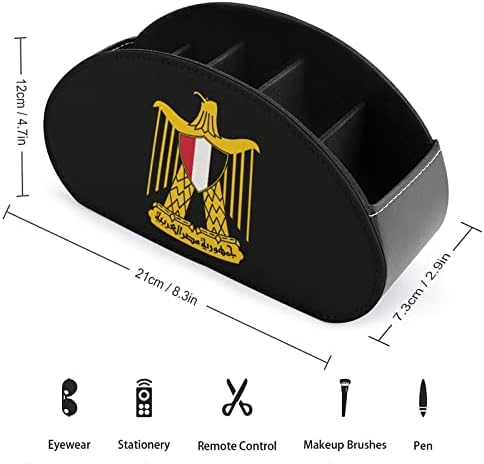 מעיל הנשק של מצרים נשר מחזיק בשלט רחוק מודרני עם 5 תאים עור PU מוטי-פונקציונלי ארגון מארגן אחסון שולחן