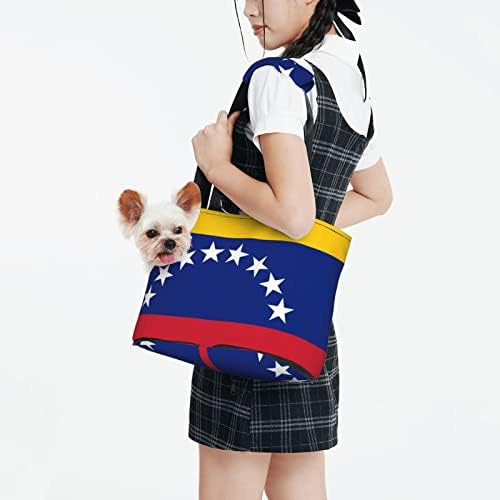 רך צדדי נסיעות לחיות מחמד תיק יד תיק דגל-של-ונצואלה-גאה נייד קטן כלב / חתול מנשא ארנק