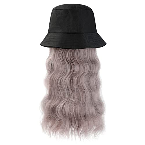 פלא לי ארוך סינטטי דייג של כובע שיער פאת שיער פאות עם שחור כובע מתכוונן לנשים