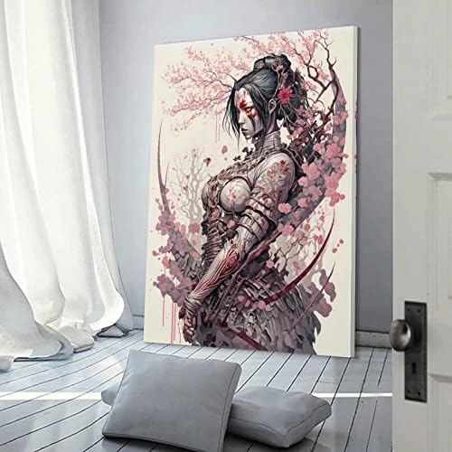 סמוראי גיישה ציור ציור פוסטרים כרזות לחדר אסתטי קיר אמנות הדפסים לדאגות קיר תפאורה לחדר עיצוב חדר שינה