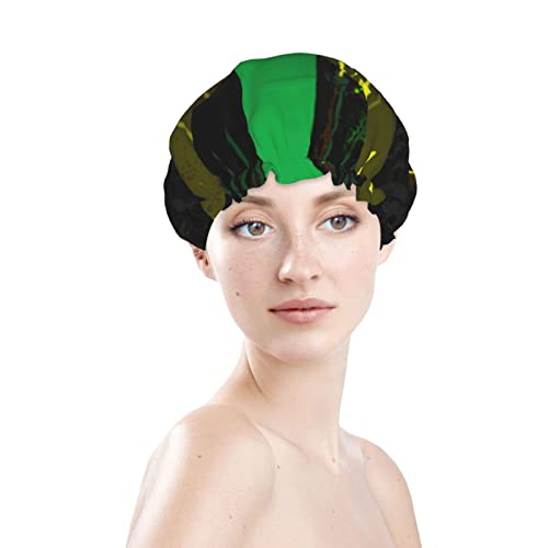 נשים לשימוש חוזר כובע שיער שולי שיער ג'מייקה התזה בצבעי מים שכבות כפולות