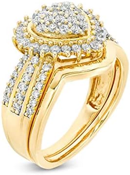2023 אהבה חדשה טבעת יהלום סט טבעת חתונה אופנה טבעת יהלום שני חתיכות טבעת לנשים טבעת יהלום מלאה