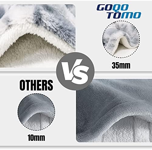 שמיכה מחוממת של GoQo Tomo חשמלית 50 x 60 זורקים ניילון עם 12 רמות חימום למשרד הביתי השתמש בשימוש אפור-H60