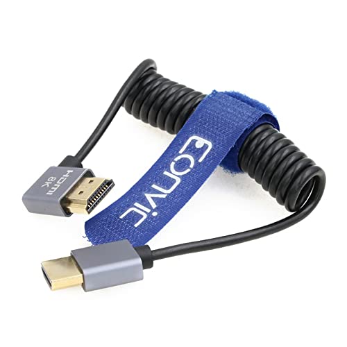 Eonvic 2.1 HDMI כבל מפותל 8K HDMI לכבל HDMI מהירות גבוהה HDMI דק זכר למאריך זכר כבל מפותל קלוע לאטומוס נינג'ה