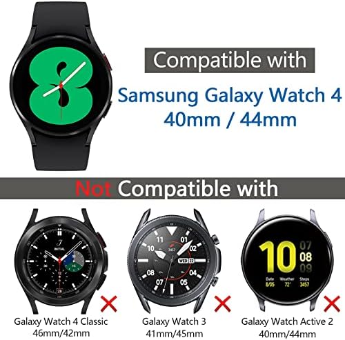 מארז מגן מסך תואם ל- Samsung Galaxy Watch 4 40 ממ 44 ממ בלינג ריינסטון מארז מכסה מחשב קשה עם סרט זכוכית