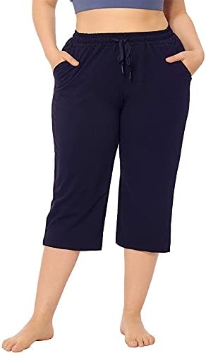 Eaktool נשים חדשות משיכת אופנה פלוס בגודל צבע מוצק מכנסיים קצוצים מכנסיים מכנסיים מכנסיים מערכות כושר