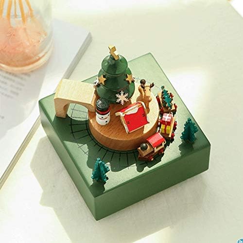 גרט קרוסלת עץ קופסת מוסיקה לחג המולד ילדה ילדה ילדה יום הולדת מתנה לקישוט בית רטרו קופסת קישוט עץ קופסת