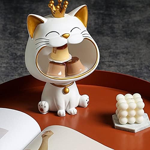 N/A חתולים מגש אחסון בצורת אחסון יצירתי דקור שולחן עבודה שולחני בית חתולים ברי מזל לבן מרפסת אחסון