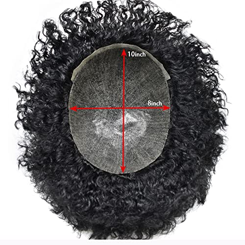 אפרו פאה עבור שחור גברים האפרו גל שיער טבעי החלפת מערכות 8 * 10 אינץ אפריקאי אמריקאי קינקי מתולתל