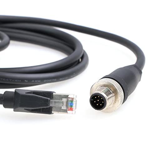 ZBLZGP M12 8 פינים זכר A-Code ל- RJ45 כבל Ethernet למצלמה תעשייתית של Cognex