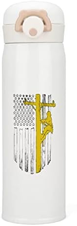 בידוד קו ליין אמריקאי בקבוק מים נירוסטה ואקום ספורט מבודד כוס ספורט לטיולים חיצוניים קמפינג 350 מל