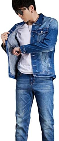 סתיו סתיו קוריאני קוריאני מגדיר צווארון מפני צווארון יחיד עם חזה דקיקים דקים ג'ינס דו-חלקים חליפה