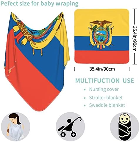 דגל אקוודורי שמיכה לתינוק מקבלת שמיכה לעטיפת כיסוי חוט -יילוד של תינוקות