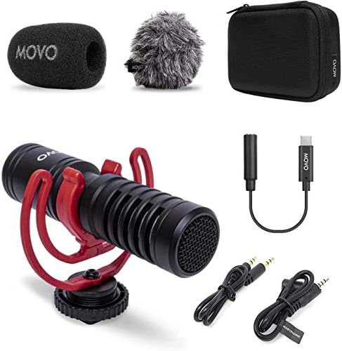 Movo VXR10-PRO מיקרופון וידאו חיצוני לסמארטפון/מצלמה של USB-C עם Mount Shock Rycote Lyre-MIC