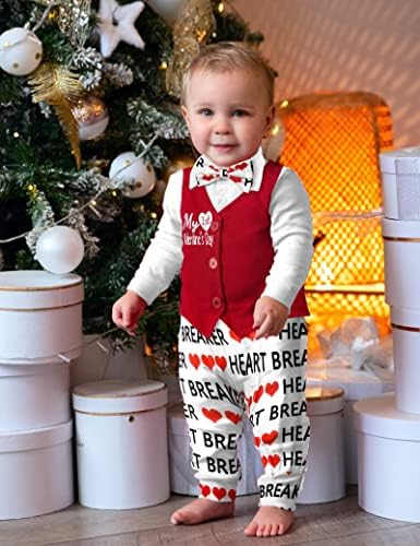 Dearnow Valentines תלבושת תינוקת תינוקת תינוקת תינוק 9-12 חודשים תלבושות ולנטיין לתינוקות פורמליות לתינוק