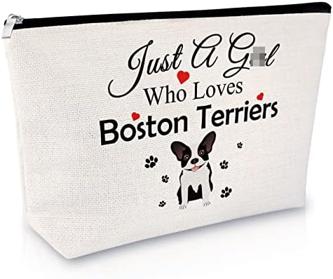 בוסטון טרייר כלב מתנה איפור תיק כלב מאהב מתנה לנשים בעלי החיים מאהב מתנת בעל כלב מתנה קוסמטי תיק לחיות