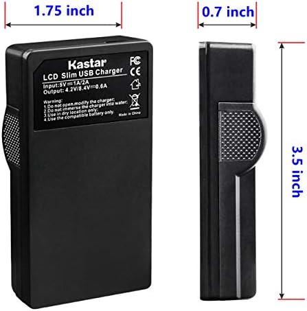 סוללה kastar & LCD מטען USB Slim עבור Sony NP-BG1 NPBG1 NP-FG1 NPFG1 ו- Cyber-Shot DSC-W120 W150 W220