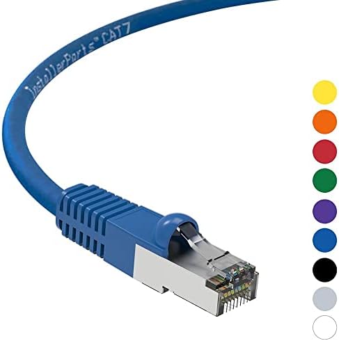 Installerparts כבל Ethernet Cat7 כבל מוגן מגן 25 רגל - כחול - סדרה מקצועית - 10Gigabit/SEC רשת/כבל אינטרנט במהירות
