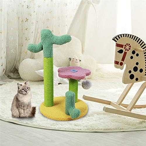 קקטוס חתולי עץ גרוד חתלתול טיפוס מסגרת גרדן צעצוע פעילות מרכז תליית כדור צעצועים לחתולים מקורה