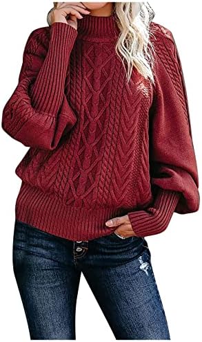 Ymosrh לנשים סוודרים מזדמנים אופנה מזדמנת סוודר בצבע אחיד סוודר צוואר עגול