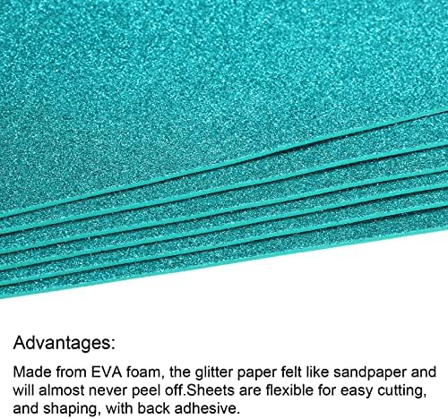 גיליונות קצף נצנצים של פטיקיל אווה נייר רך דבק עצמי 11.8 x 7.8 אינץ 'כחול בהיר לפרויקטים של DIY