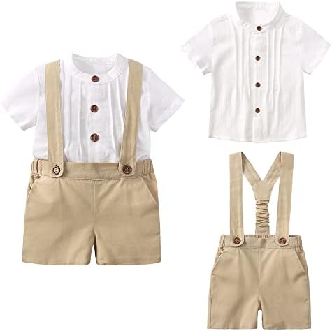 תינוקות תינוקות 3 יחידות ג'נטלמן חליפה לילדים תלבושות רשמיות הגדרת חולצת שרוול ארוך+ אפוד טוקסידו+ מכנסיים