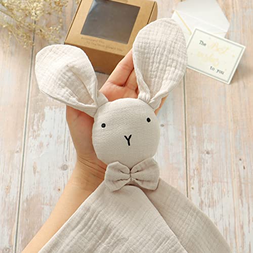 Mimixiong Bunny Security שמיכה כותנה מוסלין מתנות לתינוקות רכים לנערים ונערות שזה עתה נולד