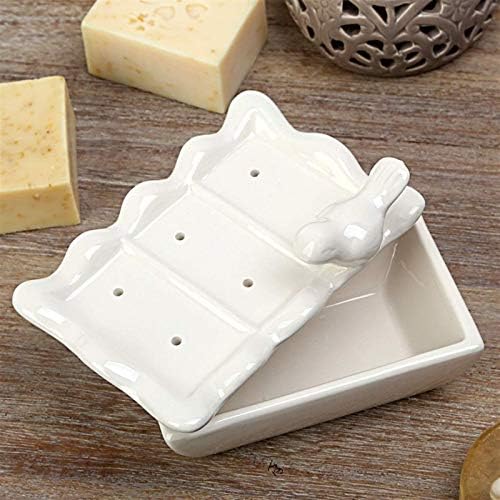 Xiaoheshop קופסת אמבטיה קופסת סבון סבון סבון מארזים קרמיקה קרמיקה סבון סבון מטבח כלים מקלחת סבון מגש שכבות