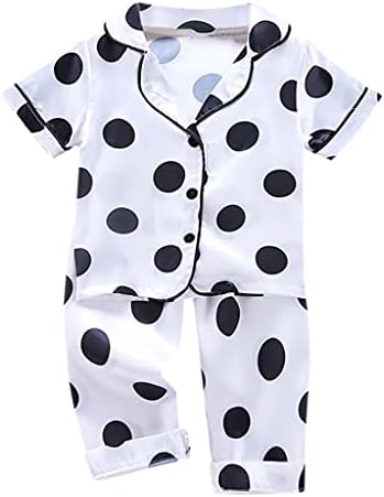 בגדי כתיונת לילה בנות XBKPLO סט מגורים לילדים מוצקים מכנסיים בנים בנים פעוטות פעוטות תינוקת שינה פיג'מה T שמלת