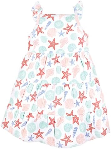 שמלות כותנה לתינוקות של הדסון תינוקות, קליפות ים צבעוניות, 3-6 חודשים