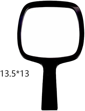 מראה איפור Ahfam מראה איפור נייד, מראה שחורה ידנית עם ידית, גודל: 13.5 * 13 סמ