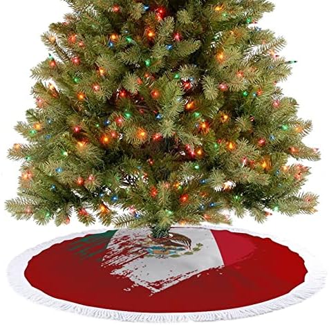 דגל לב מקסיקו גרונגי חצאית עץ חג המולד עץ חג המולד מחצלת ציצים קישוטים לקישוטים מסיבת חג 30/36/48 אינץ