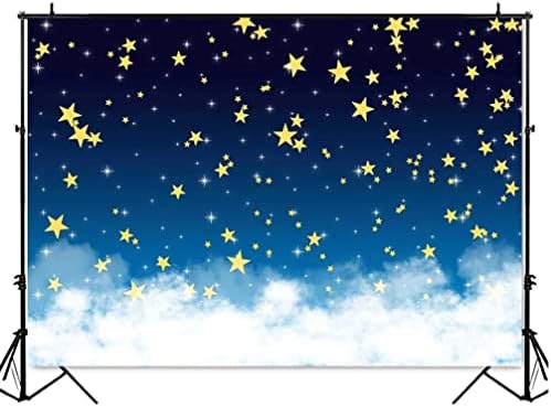 יום הולדת שמח ילדה 1 ילד נוצץ כוכבים שמיים זרועי כוכבים מקלחת תינוק ירח ענן מסיבת תמונה רקע צילום רקע 7