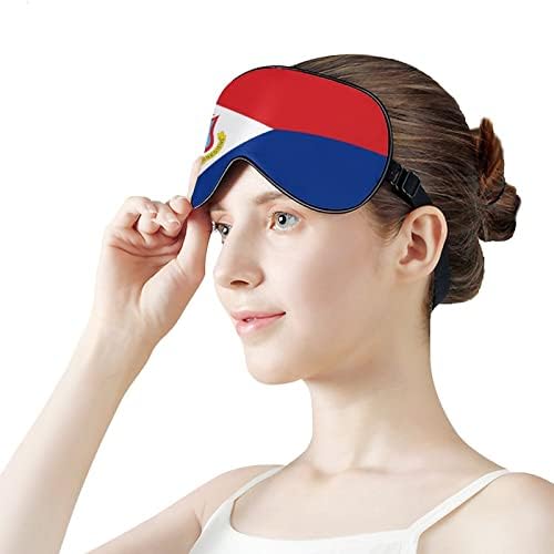 דגל של סינט מרטן מסכת כיסוי עיניים שינה צלל צל כיסוי עיניים רצועה מתכווננת עם גרפיקה מצחיקה לנשים