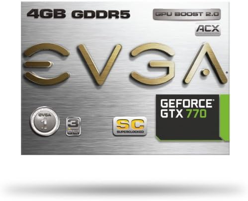 EVGA GEFORCE GTX 770 SuperClocked עם ACX Cooler 4 GB GDDR5 256-BIT DUAL-LINK DVI-I/DVI-D HDMI DP