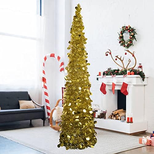 קישוטים ליום האמהות, עץ חג המולד של 5ft קופץ, עץ עפרון מלאכותי עצי טינסל לקישוטים לבית מסיבת