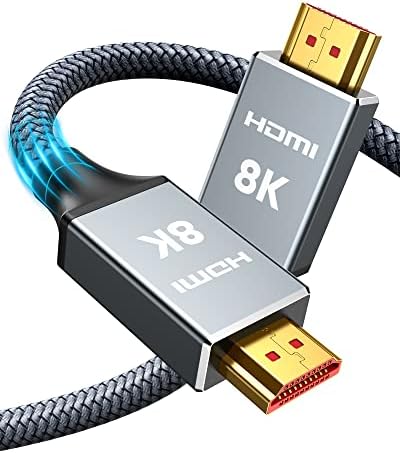 Capshi 8k HDMI כבלים 2 ft, מהירות גבוהה 48 ג'יגה-ביט לשנייה HDMI כבל 2.1, 8K@60Hz, 4K@120Hz, 2K@240Hz