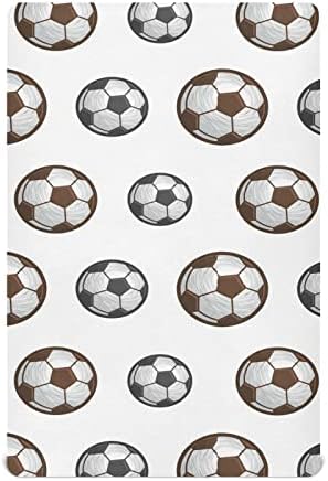 כדורגל כדורגל גיליונות עריסה לבנים לבנים חבילות אורזות ומשחקים סדינים נושמים מיני עריסה מיני מצויד למזרני עריסה
