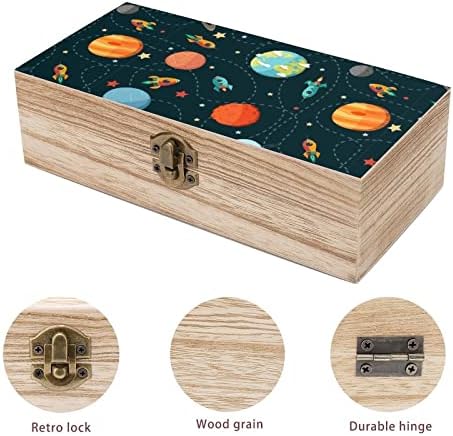 הרפתקאות שטח של Nudquio קופסת מארגן אחסון מעץ עם מנעול רטרו לתמונות תכשיטים שמירת מזכל מתנה דקורטיבית
