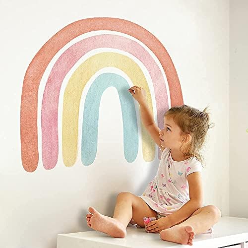 Cozydecor מדבקות קיר קשת גדולות לבנות עיצוב חדר ילדים, טפט קילוף גדול ומקל מדבקות קיר קיר קיר