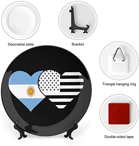 דגל ארגנטינה ואמריקאי דגל דגל אמריקה עצם עצם סין צלחת דקורטיבית אישיות קרמיקה מצלמת ארוחת ערב לנשים